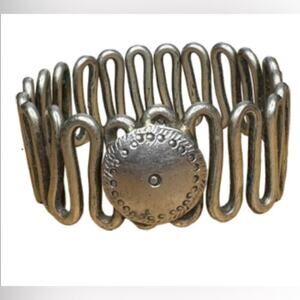 Tribal Bazaar Silver-Tone Arm Cuff Bracelet Adjustable Afghani Bellydance Armlet